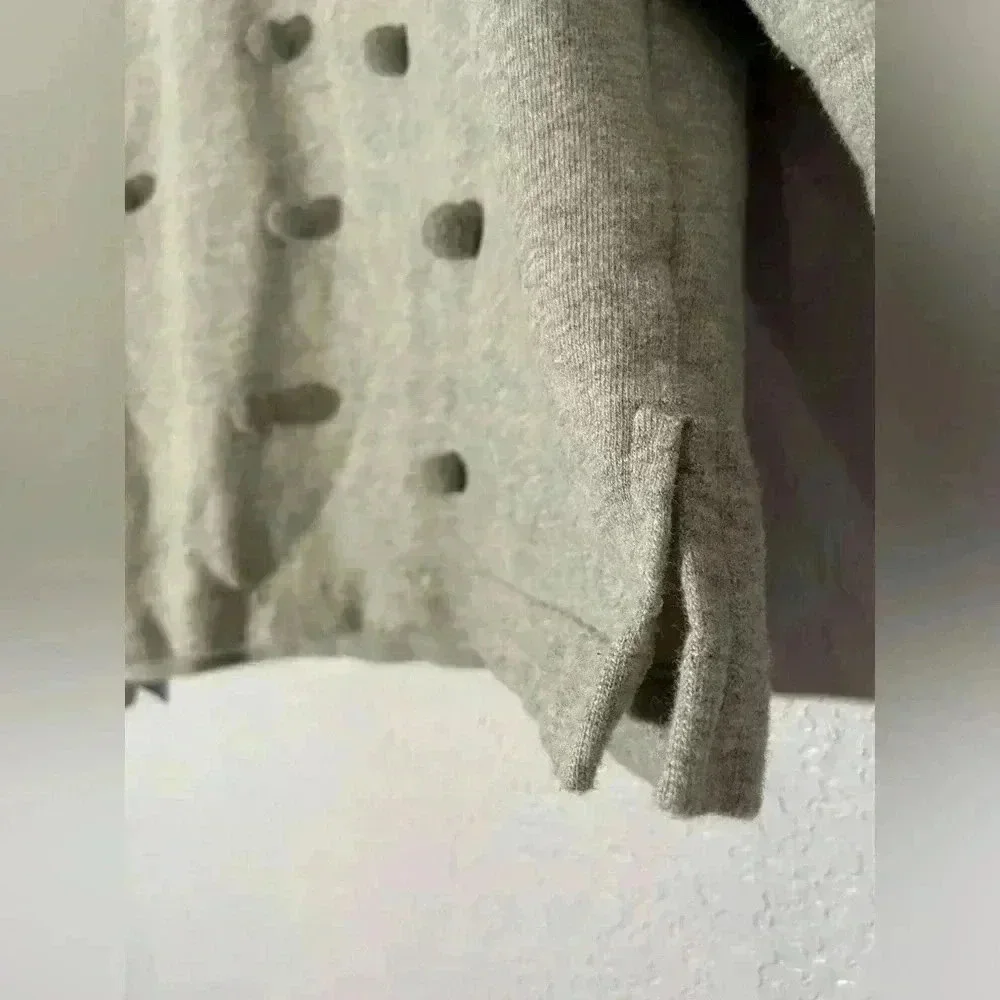 J. Crew Women’s Medium Gray Pom Pom Crewneck